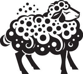 Polka Dot Patterned Cartoon Sheep Vector