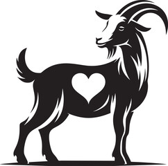 Loving Goat in Monochrome Art