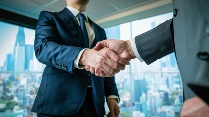 businessmen handshake after good deal