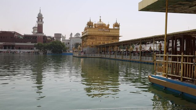 Golden Temple In Amritsar India Tilt Up