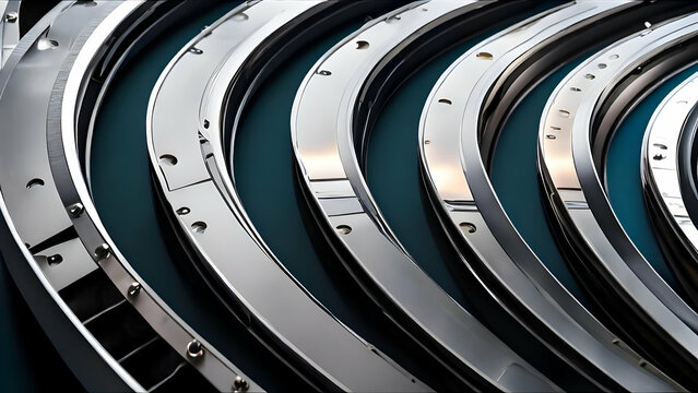 Metal, gold, silver, steel, iron, Lusture, circle, spiral, curvy, highway, Abstract, abstract background of metal