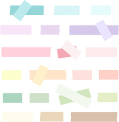 Set of Colorful Adhesive Tape Vector Illustration