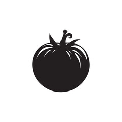 Tomato icon black natural food vector design illustration.