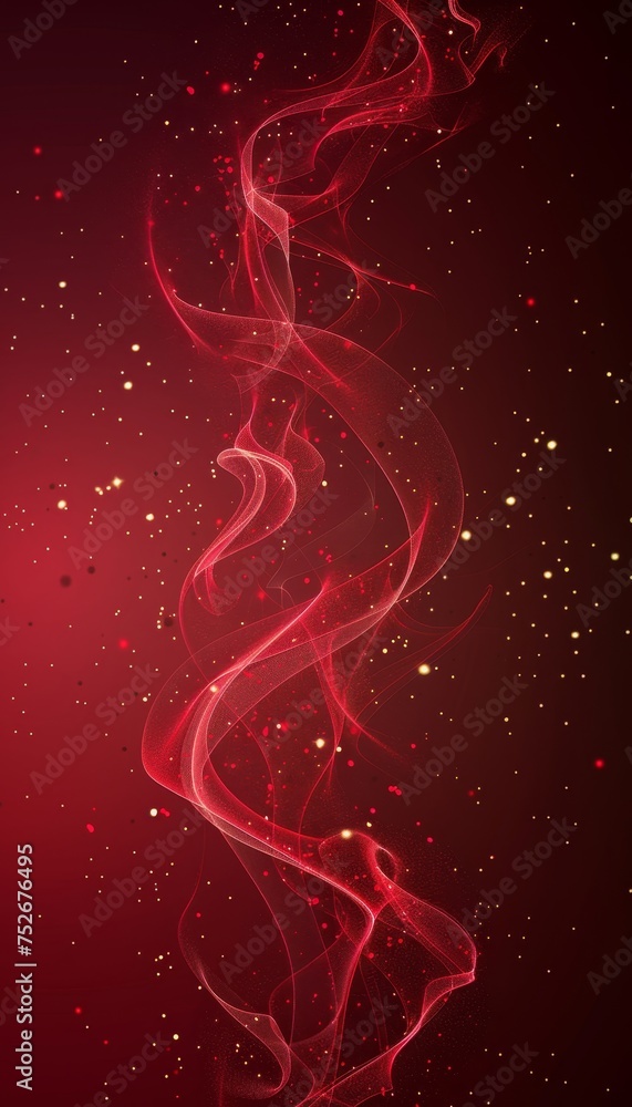 Poster luxurious red silk fabric texture with delicate patterns for elegant background design element