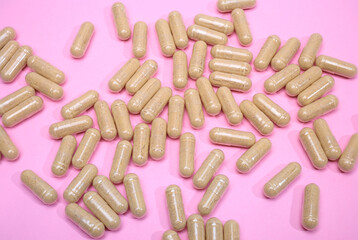 Vitamins on Solid Background