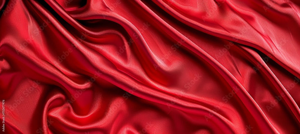 Poster luxurious red silk fabric texture for delicate and elegant background design element