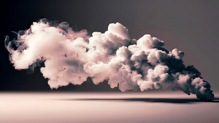 White smoke on light background. smoke, stream, studio, concept -Generative Ai