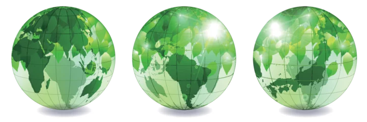 Zelfklevend Fotobehang 地球　世界地図　緑　アイコン © J BOY