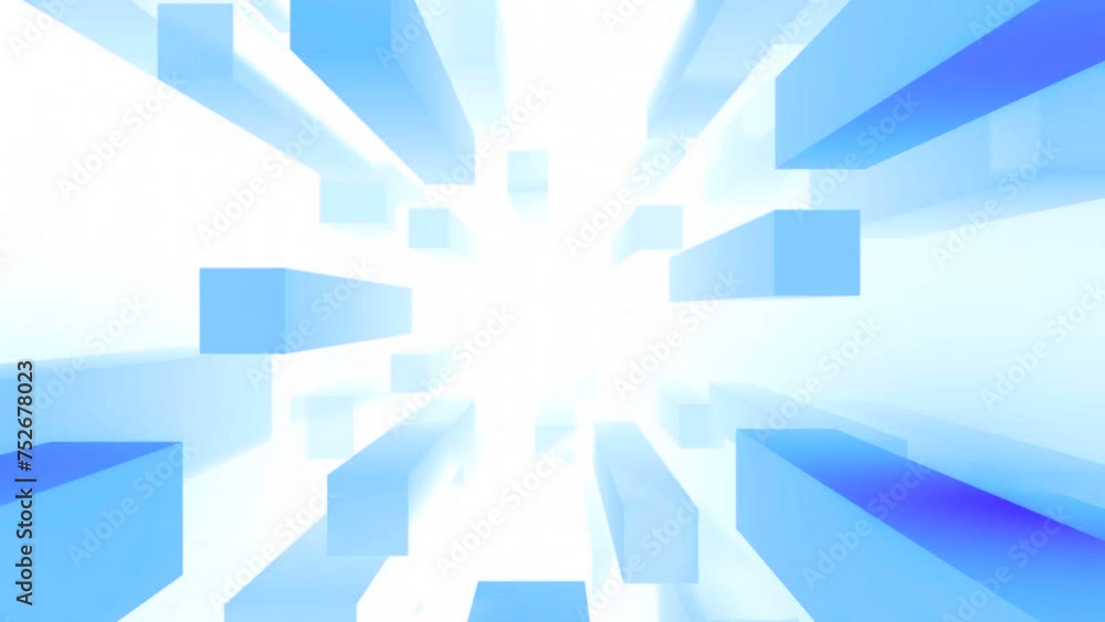 Poster stream of moving rectangles. design. stream of moving geometric platforms on white background. gamin
