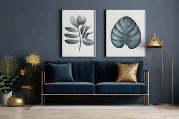  Modern living room furniture - armchair, table and lamp