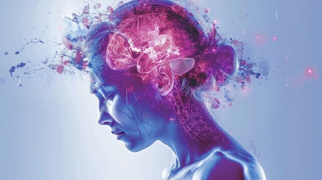 Headache, agony discomfort and migraine with effective treatment, stress relief, lifestyle adjustments for improved health and well-being, solution for symptom relief and comfor pulsating character