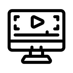 video player line icon