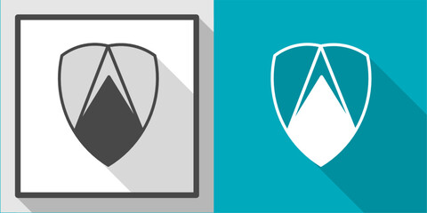 Shield vector illustration icon with shadow. Illustration for business.