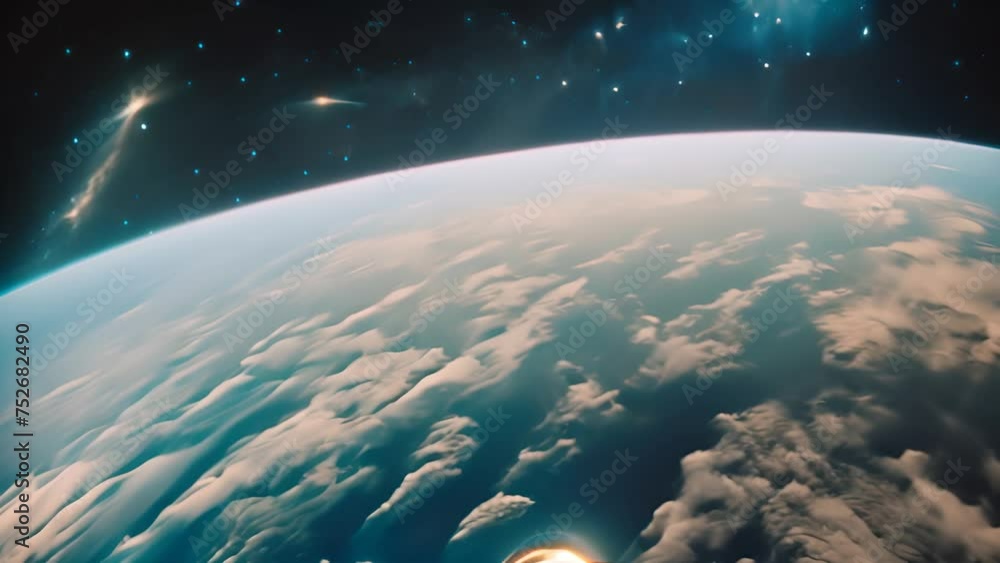 Aufkleber view of the earth from a space shuttle generative ai