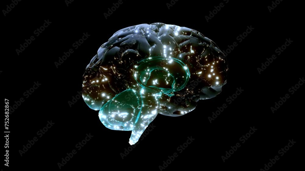 Poster brain digital. neuron connections. artificial intelligence concept background. can be used in backgr