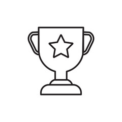 trophy glyph icon flat liner illustration on white background..eps