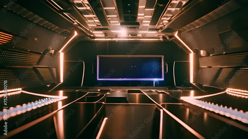 Aufkleber spacious room with multiple lights generative ai