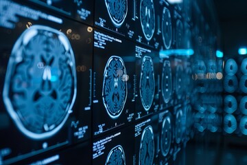 MRI scan of the brain  - obrazy, fototapety, plakaty