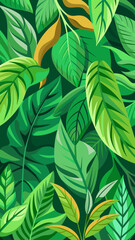 green leaves seamless pattern