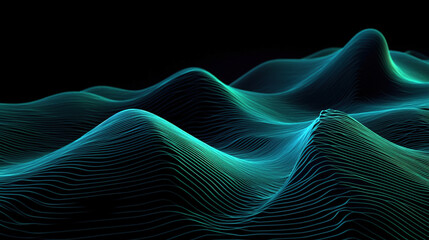wave lines flowing dynamic , Generative AI - obrazy, fototapety, plakaty