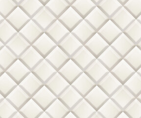 立体感のある白のモザイクタイルの壁　タイルのテクスチャ素材