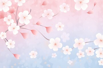 Create a dreamy and romantic atmosphere with a spring flower pattern background, featuring soft pastel hues and graceful blossoms, Generative AI