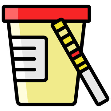 urine sample container with test strip clip art preview