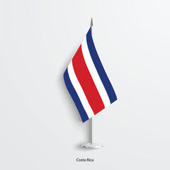 Costa Rica table or desk flag icon isolated on light grey background.
