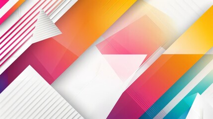 Fototapeta premium An abstract background featuring vibrant colors, various lines, and geometric shapes in a dynamic composition.