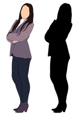 vector isolated businesswoman silhouette