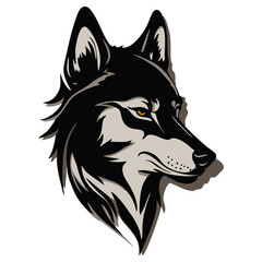 vintage head wolf emblem icon design template. Predator sign. Wild canine animal symbol. wolf flat template. Vector illustration.