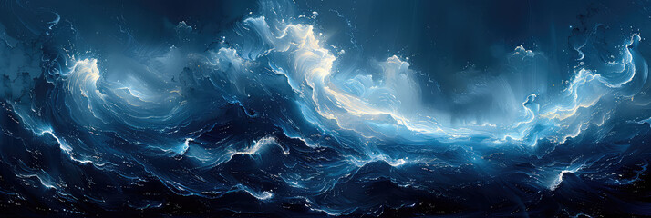 abstract sea background. Created with Ai - obrazy, fototapety, plakaty