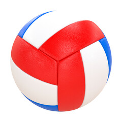 Volleyball ball blue red color. 3d render