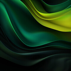 Abstract background with smooth lines. Green, yellow or orange colors, Space for text or image - obrazy, fototapety, plakaty