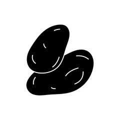 potatoes simple flat black vector illustration on white background..eps