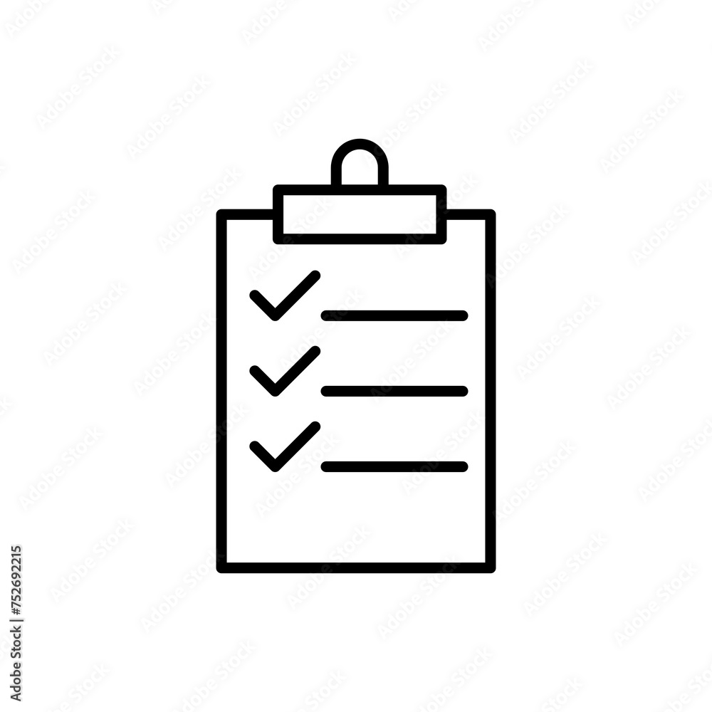 Poster checklist vector thin line icon simple flat illustration on white background..eps