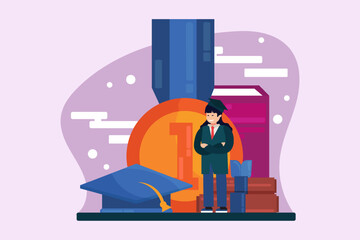 Happy Graduation Flat Illustration Design