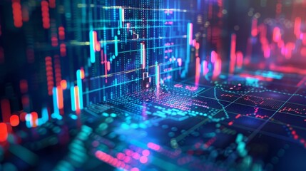 Fototapeta premium rendering Stock market online business concept. business Graph