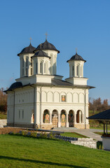Fototapeta na wymiar New Orthodox monastery of nuns from Salva, Built in 1994,Bistrița.Romania Image of October 2022