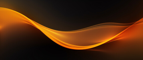 Abstract orange waves on black background. Vector illustration for your design. Orange, yellow or red colors, Space for text or image - obrazy, fototapety, plakaty