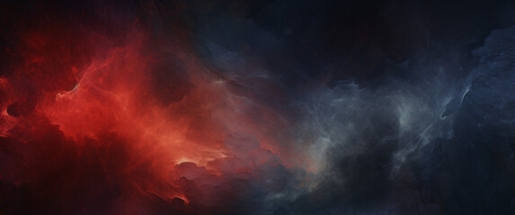 Red and blue nebula in space. Abstract space background. Red, blue and black colors, Space for text or image - obrazy, fototapety, plakaty