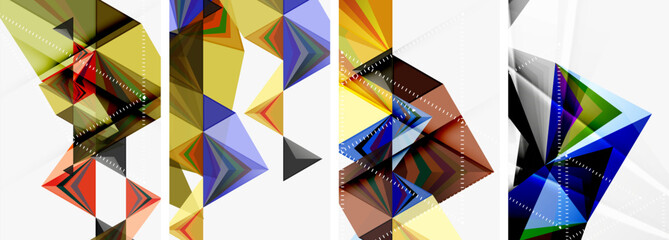 Triangle blend geometric concept poster designs for wallpaper, business card, cover, poster, banner, brochure, header, website