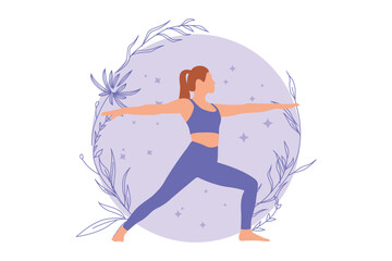 Yoga Activity Flat Design Illustration