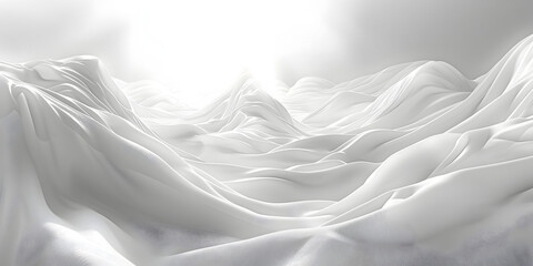A white sheet with a bird flying in the air Abstract Wave Background White Ripples In A 3d Rendered Cloth. White satin fabric floating in the air

