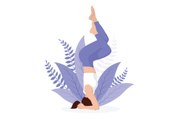 Yoga Exercise Flat Design Illustration