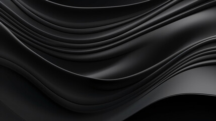 Abstract black wavy background. Black and silver colors, Space for text or image - obrazy, fototapety, plakaty