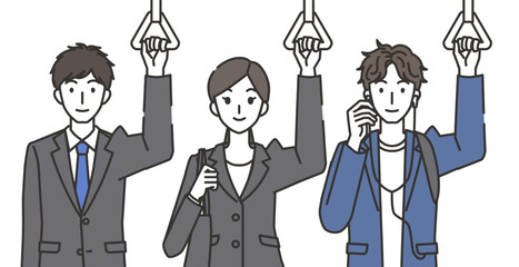 電車に乗っている人たち