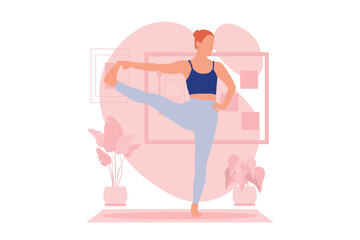 Yoga Activity Flat Design Illustration