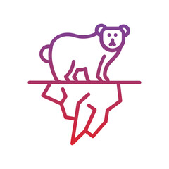 Polar Bear Gradient Linear Style