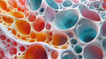 psychedelic 3d pattern with organic shapes and natural colours